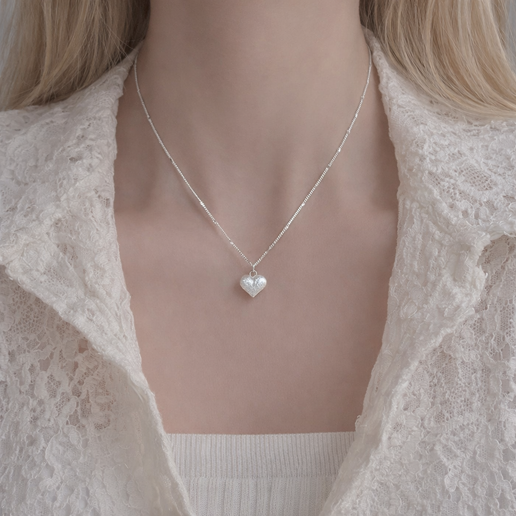 Hjerte Halskjede – 925 Sølv