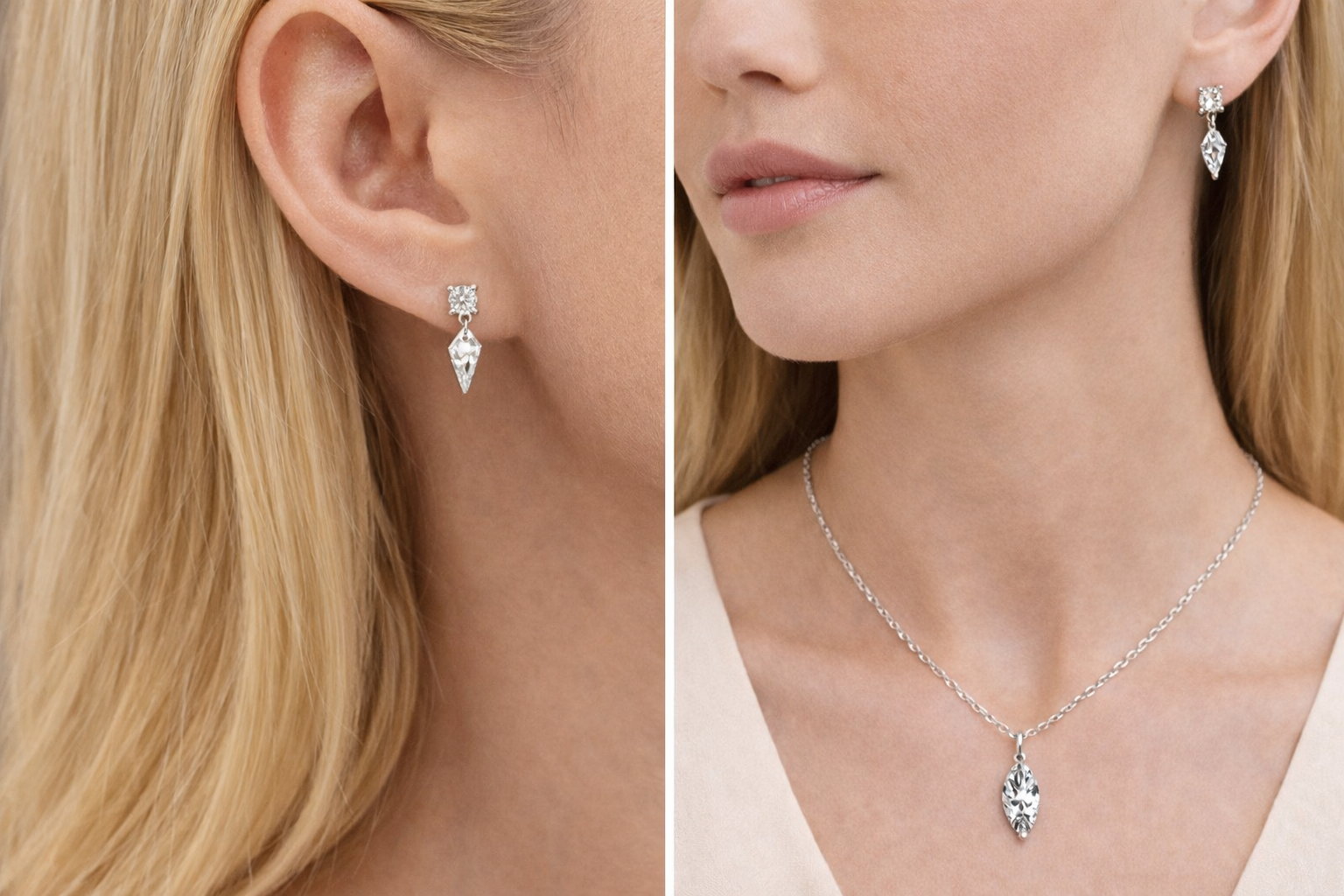 Crystal Drop Sett – 925 Sterlingsølv