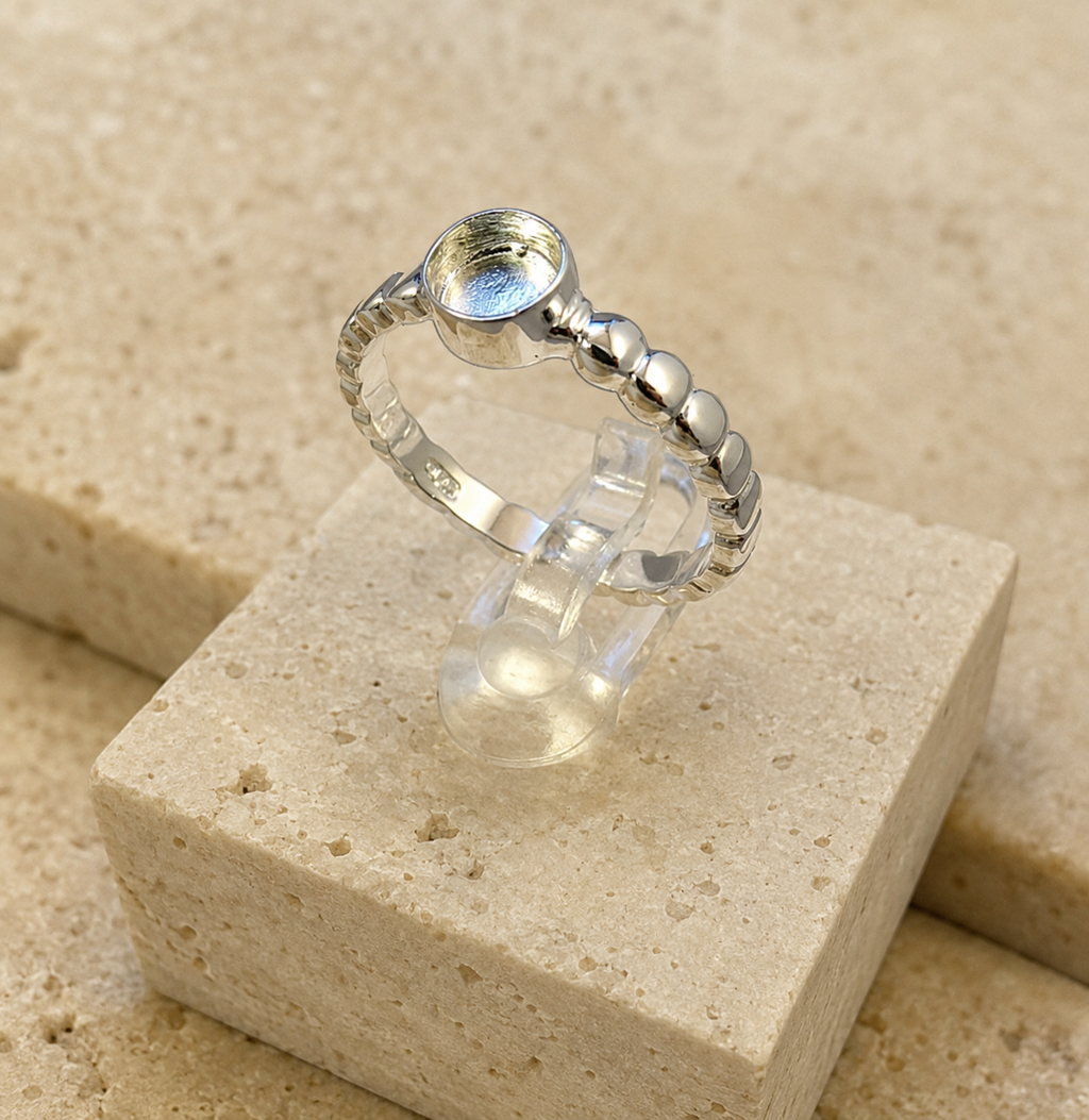 Ada Ring i 925 Sterling Sølv med Personlig Minnecabochon ✨