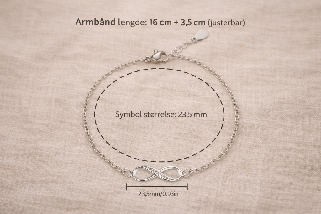 Armbånd i ekte 925 sterling sølv – Uendelig symbol