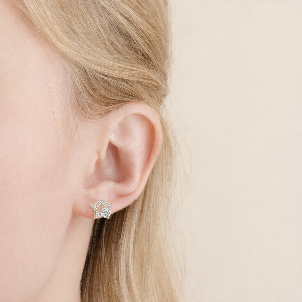 Star Moissanite Studs – GlitzGlow