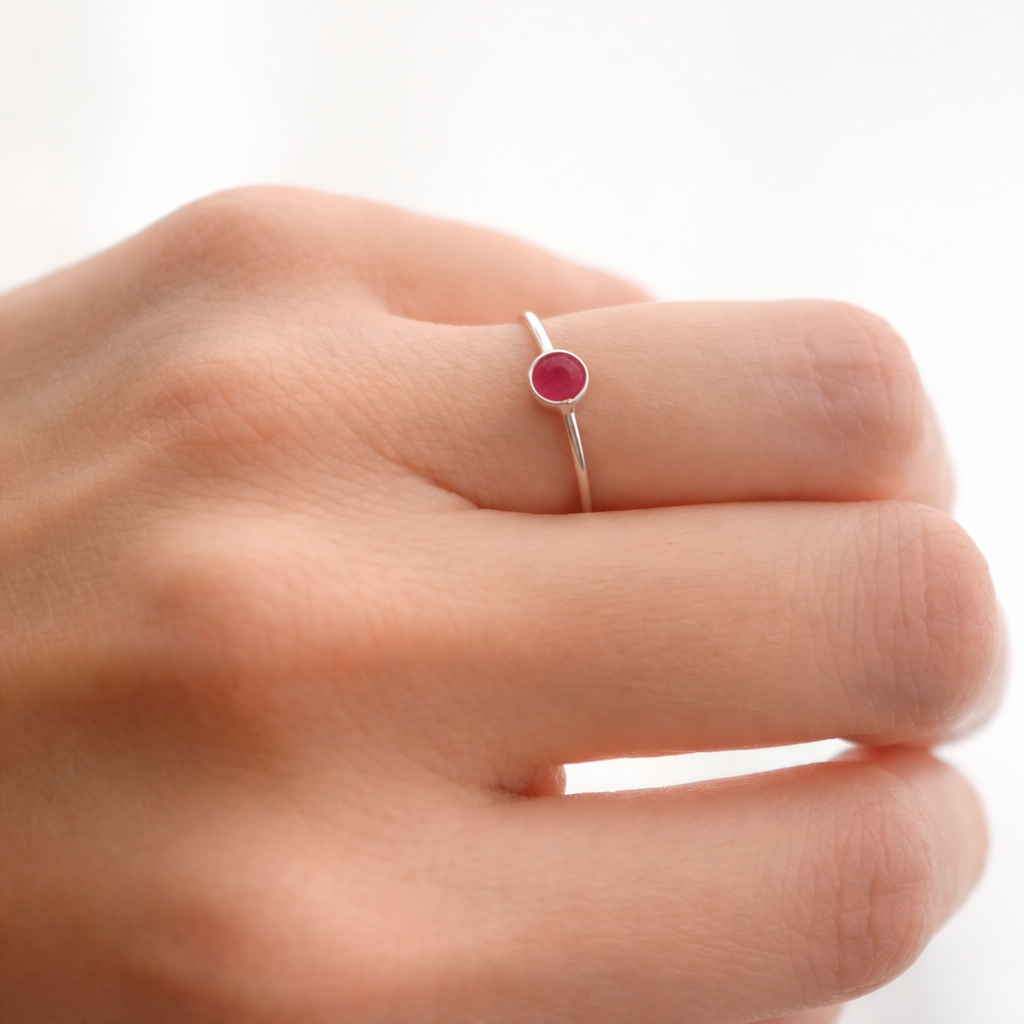Sølvring 925 med Rosa Turmalin – Kjærlighet & Harmoni