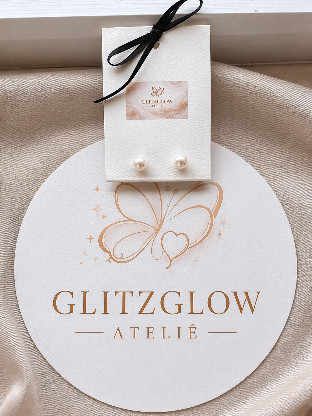 Elegante perleøredobber i sølv 925
 i sølv 925 – GlitzGlow Atelier