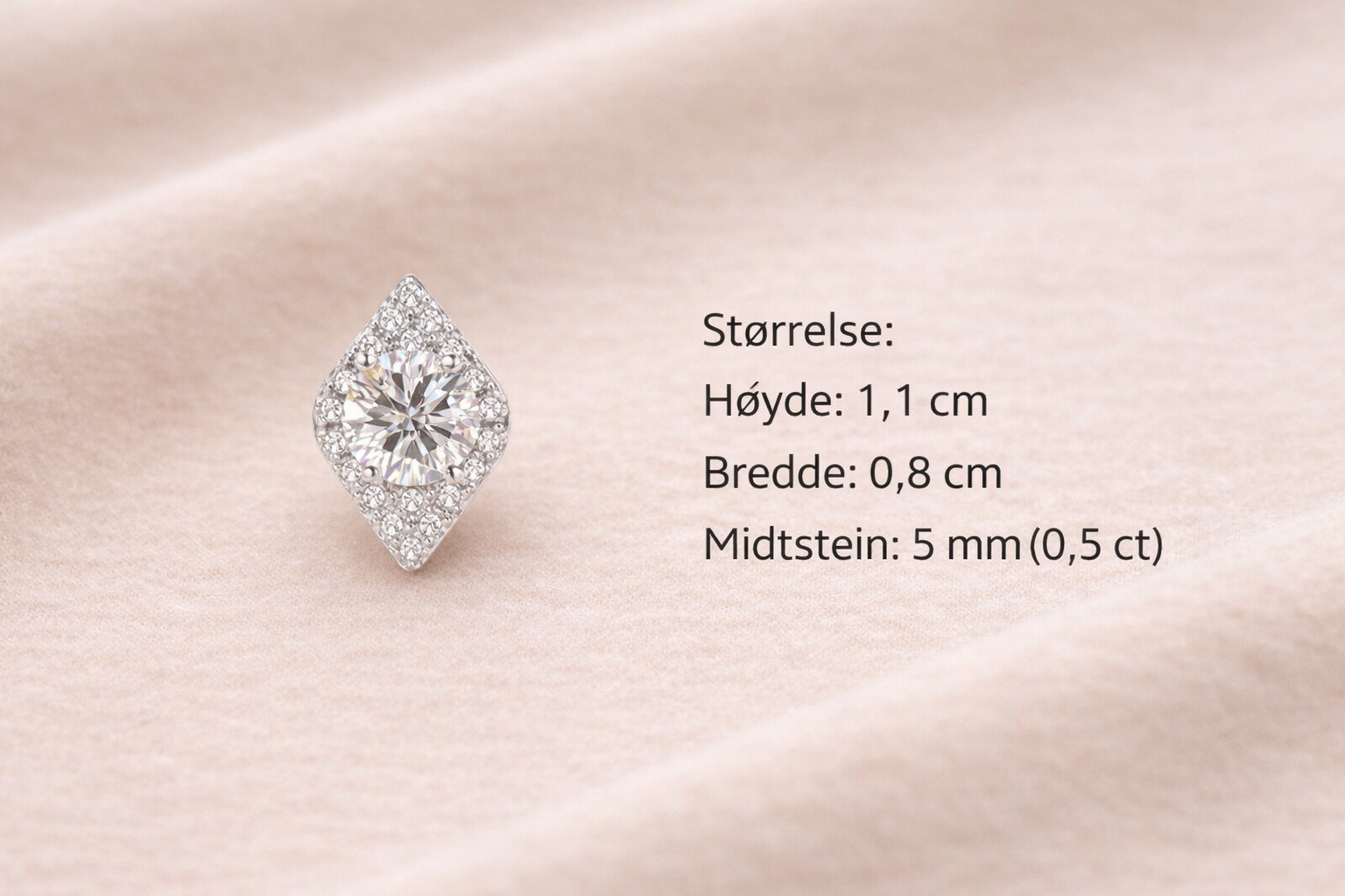 Øredobber i 925 Sølv – Diamantformet Design