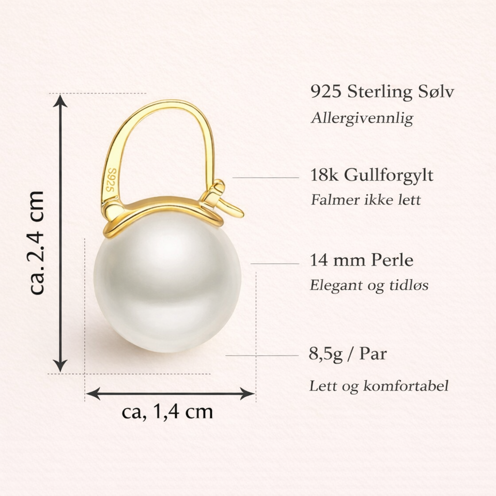 ✨ Elegante perleøredobber i S925 sølv (gullbelagt)