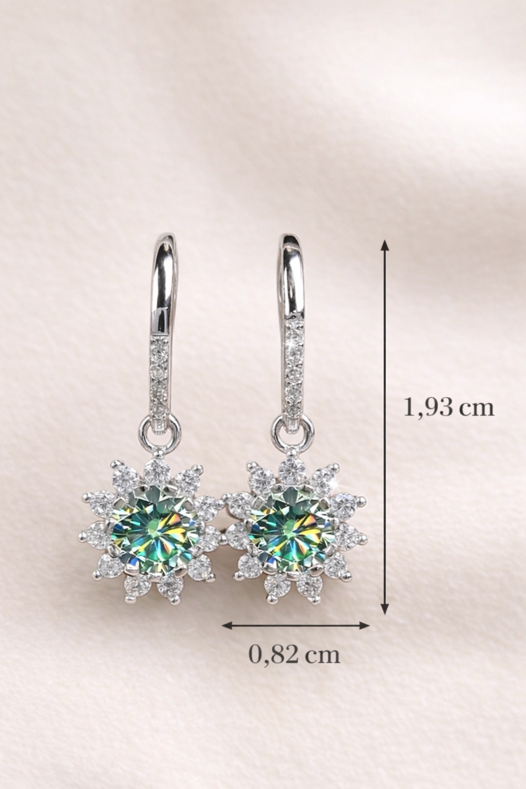 ✨ Aurora Moissanite Øredobber – GlitzGlow Prémium