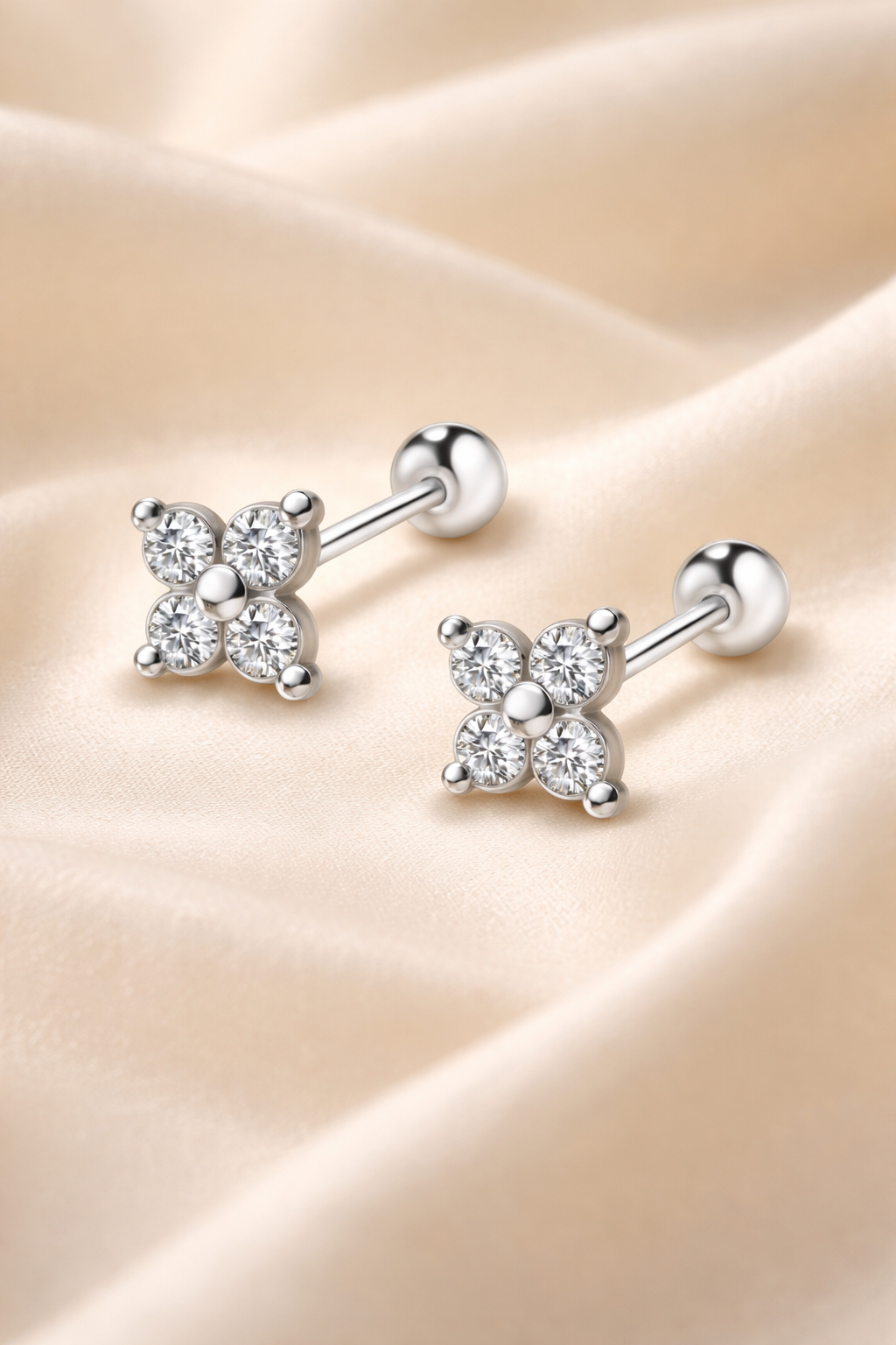 Kløver Øredobber – 925 Sterling Sølv