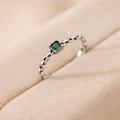 Smaragd Ring i 925 Sølv – Grønn Zirkonia | GlitzGlow