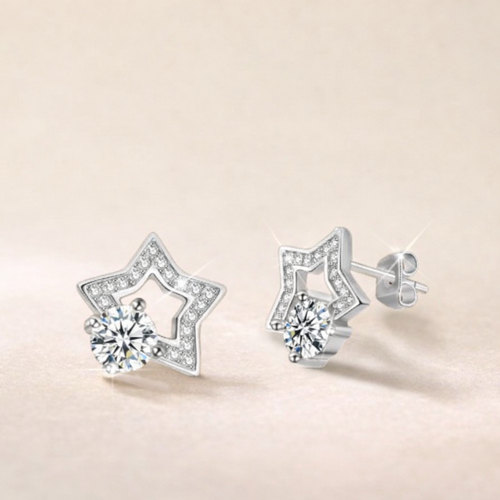 Star Moissanite Studs – GlitzGlow