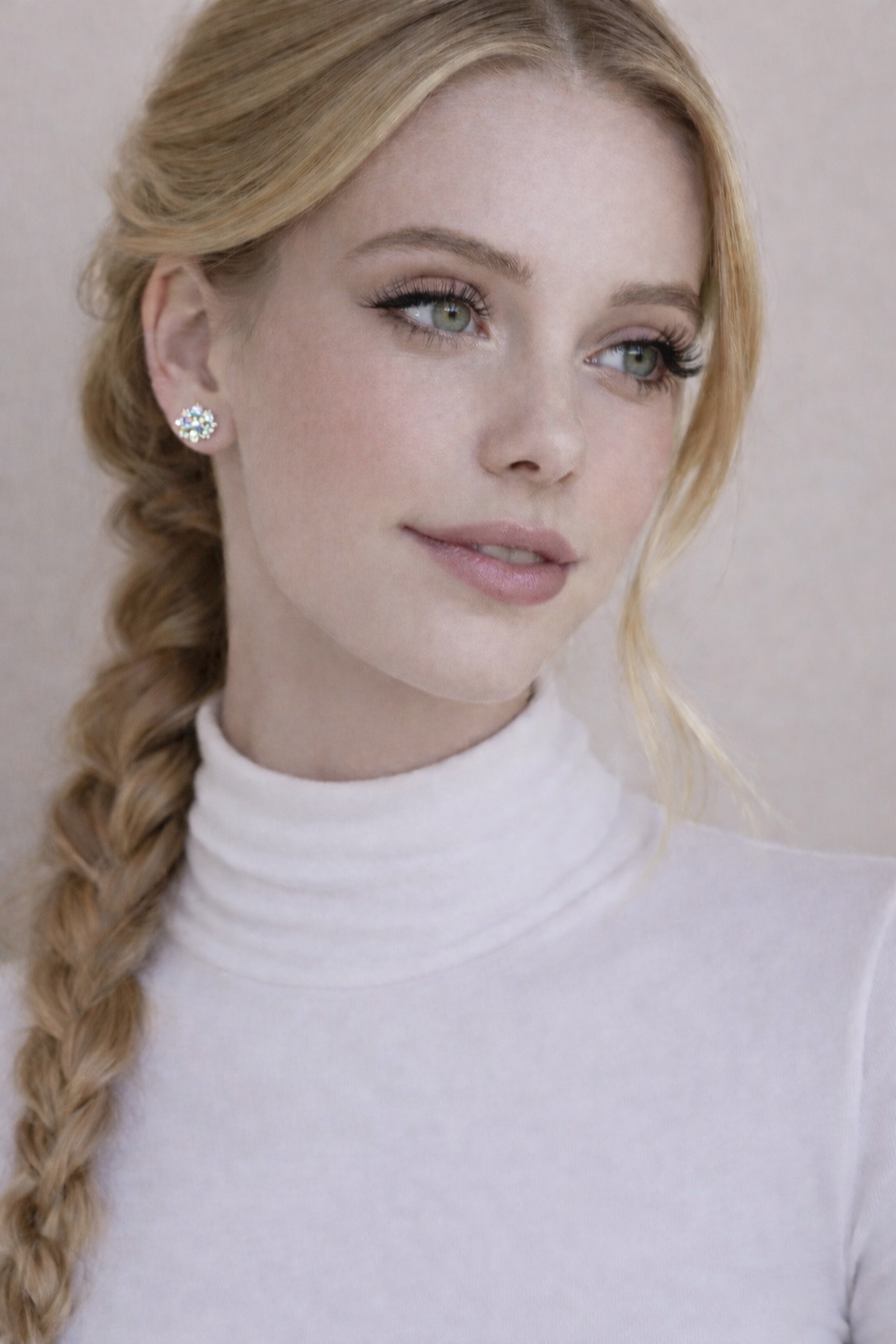 Blomster Øredobber Med Moissanitt