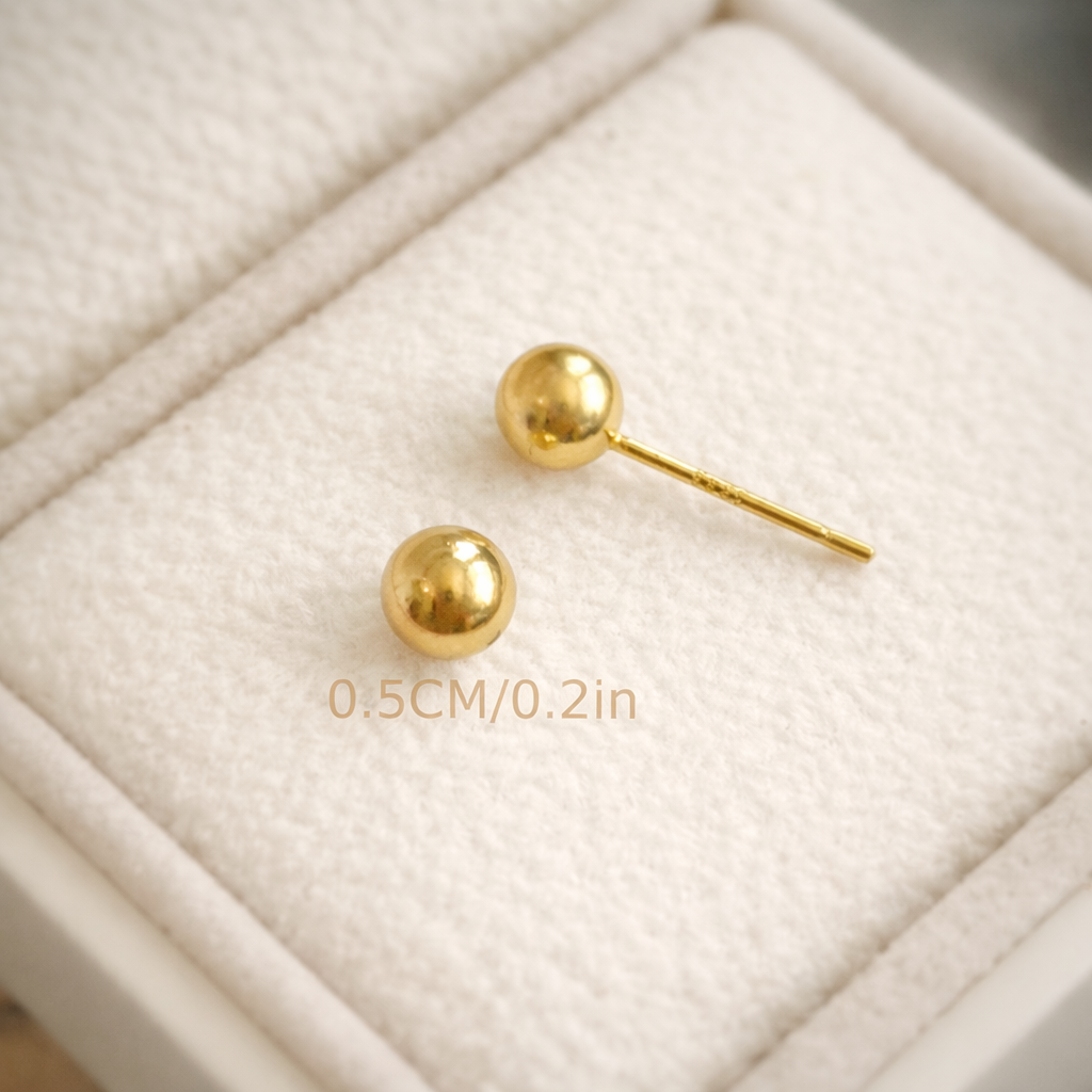 Kuleøredobber i Forgylt Sølv 999 – 5 mm