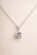 Moissanite Halskjede i 925 Sølv – Elegant Solitær Anheng | GlitzGlow