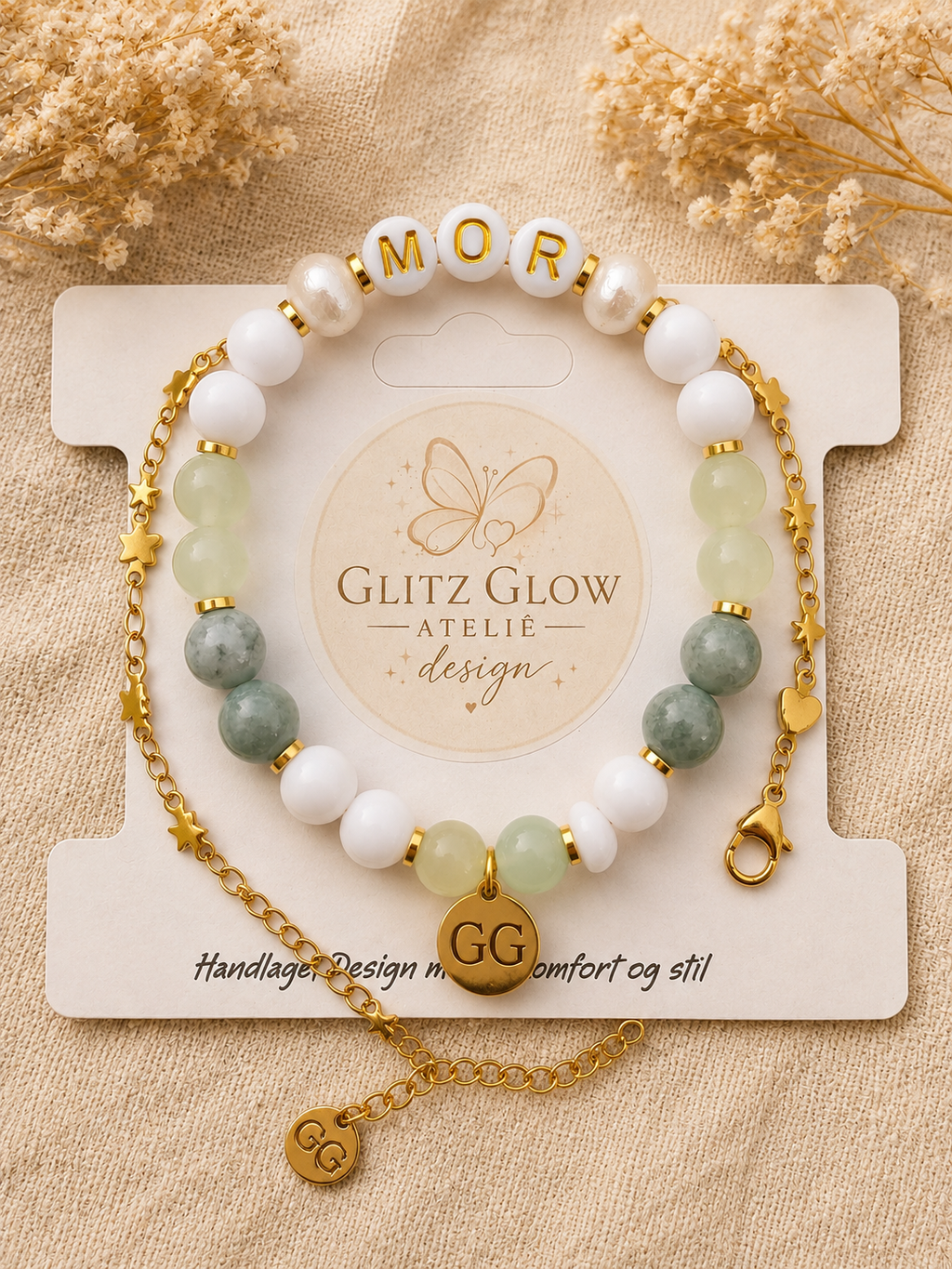 Mor – Armbåndssett med Jade | GlitzGlow Atelier