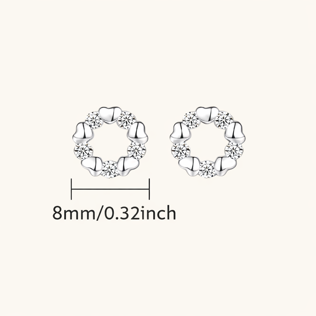 Hjerte Sirkel Øredobber 8mm – 925 Sterlingsølv