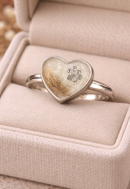 Bella Heart Ring i ekte sølv – justerbar minnering med personlig innhold