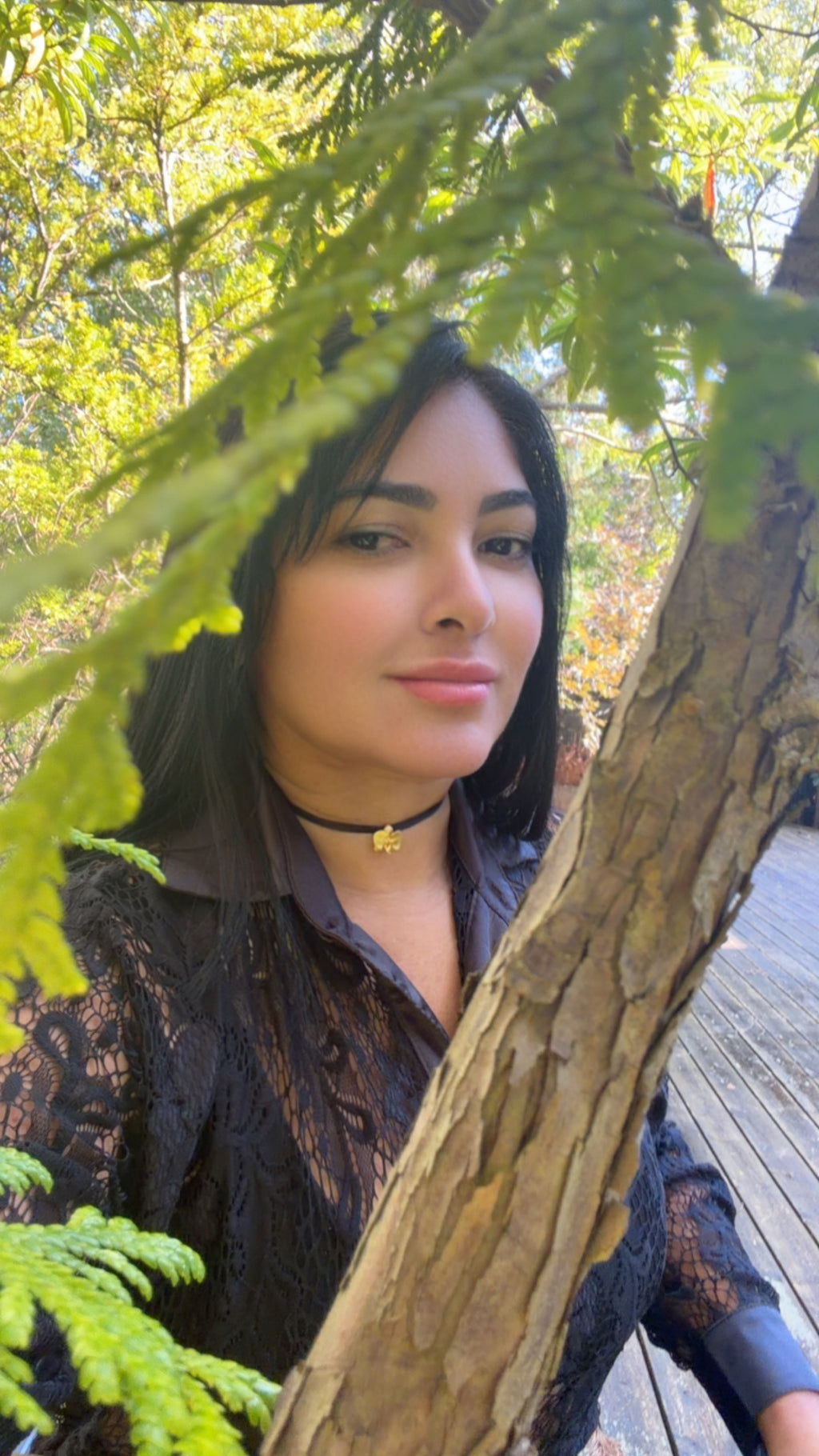 Orkidé Choker i 925 Sterling Sølv – Japansk Satengsnor