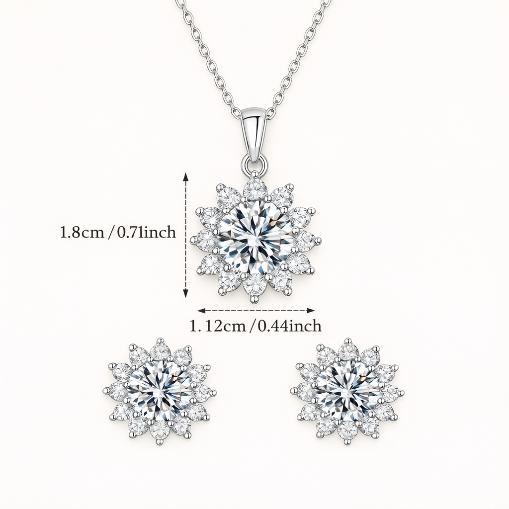 Aurora Solis Moissanite Sett – Sølv 925