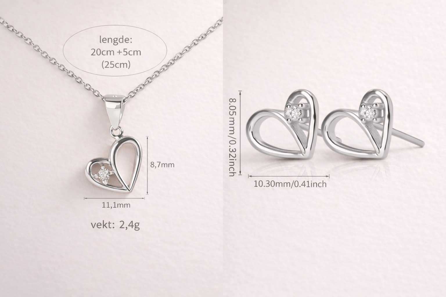 Hjerteglød Smykkesett