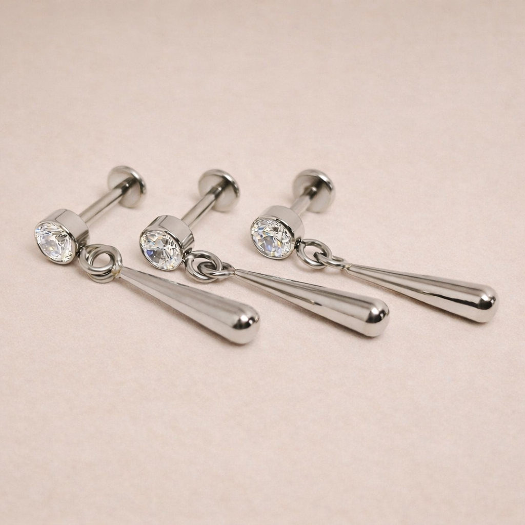 ✨ Titanium Drop Labret – Par