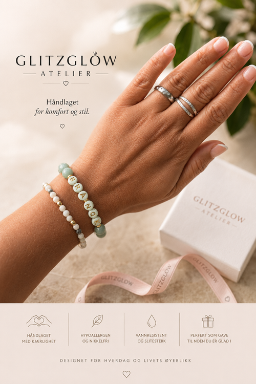 BRA-NOK– Håndlaget armbåndsett med Jade og naturlige steiner