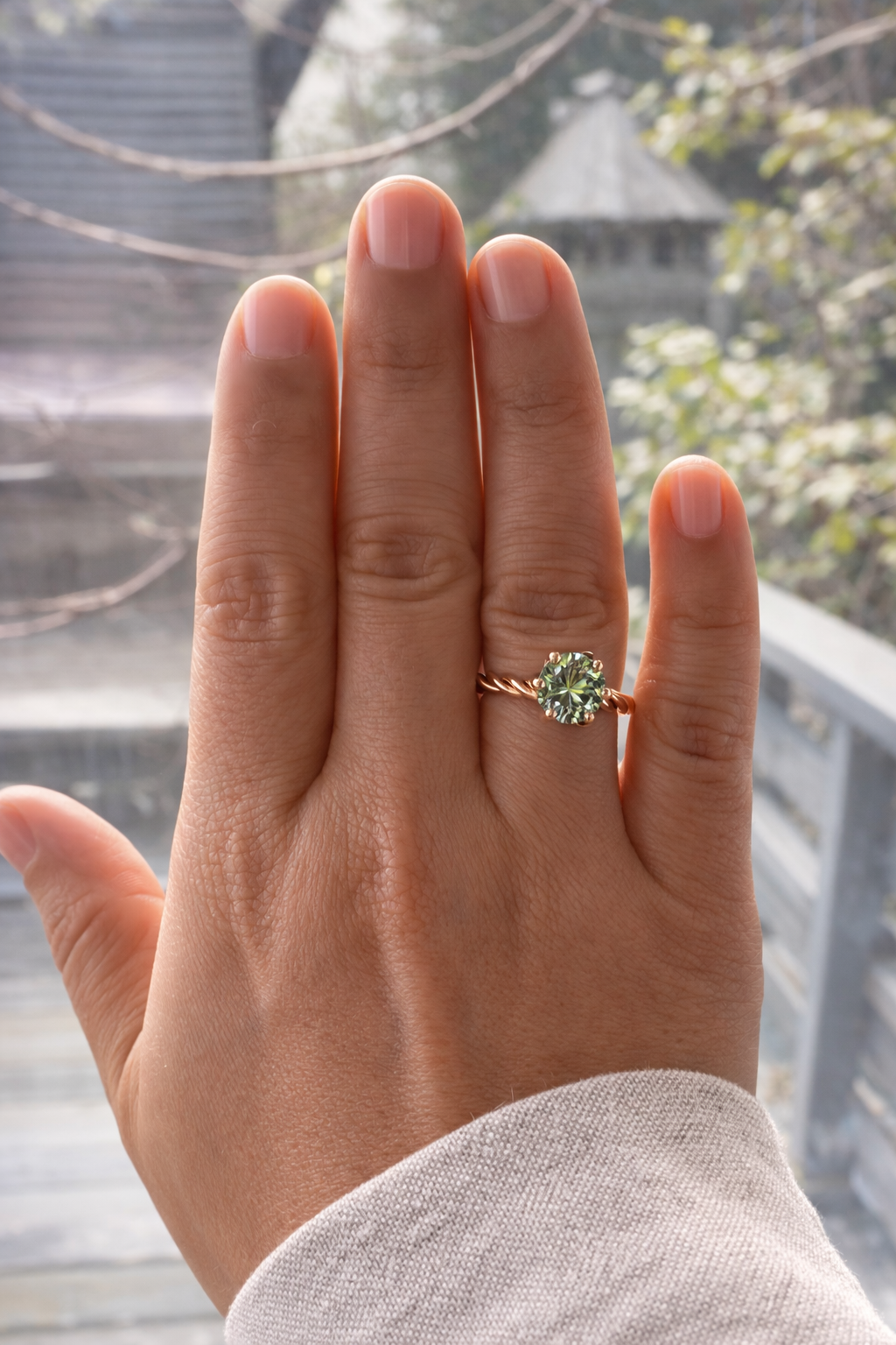 Aurora Moissanite Smykkesett i 925 Sølv – Roségullbelagt med Sertifikat | GlitzGlow
