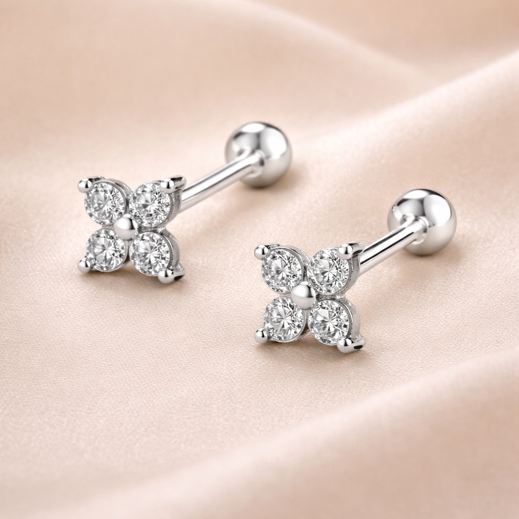 Kløver Øredobber – 925 Sterling Sølv