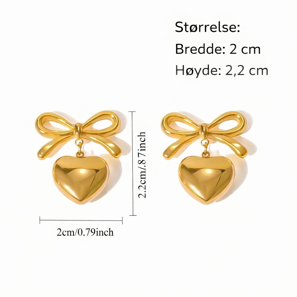 💛🤍 Golden Heart Bow – Duo Edition | GlitzGlow
