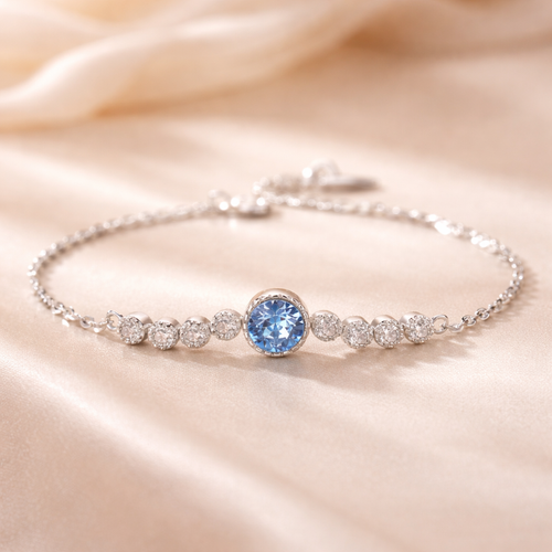 Blå Radiance Armbånd – 925 Sølv