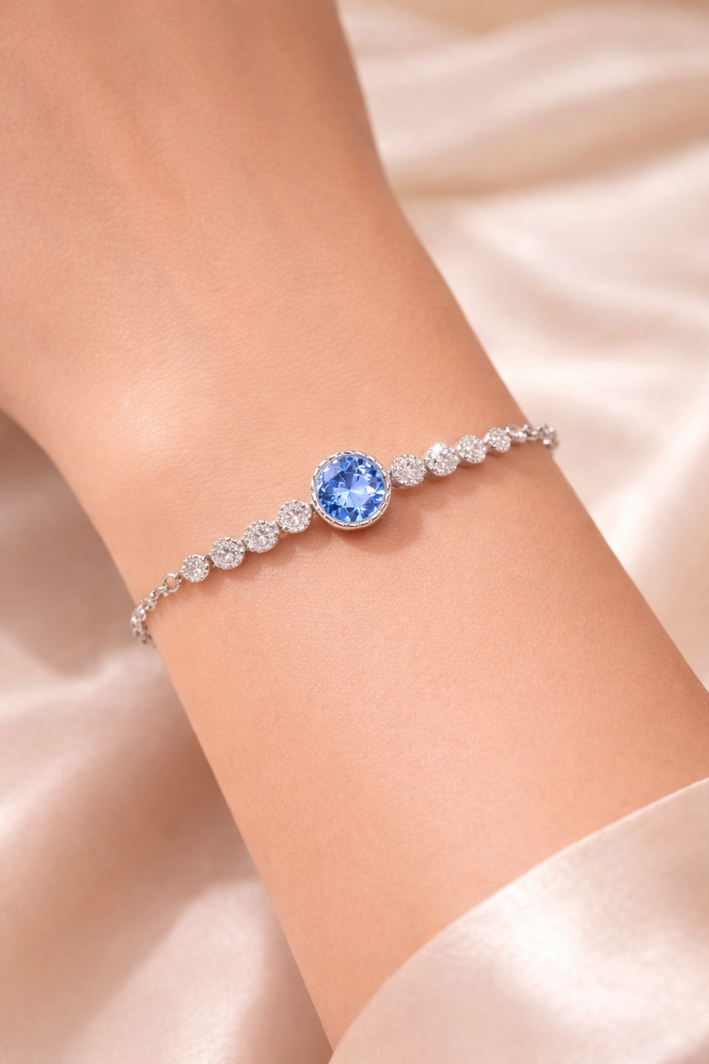 Blå Radiance Armbånd – 925 Sølv