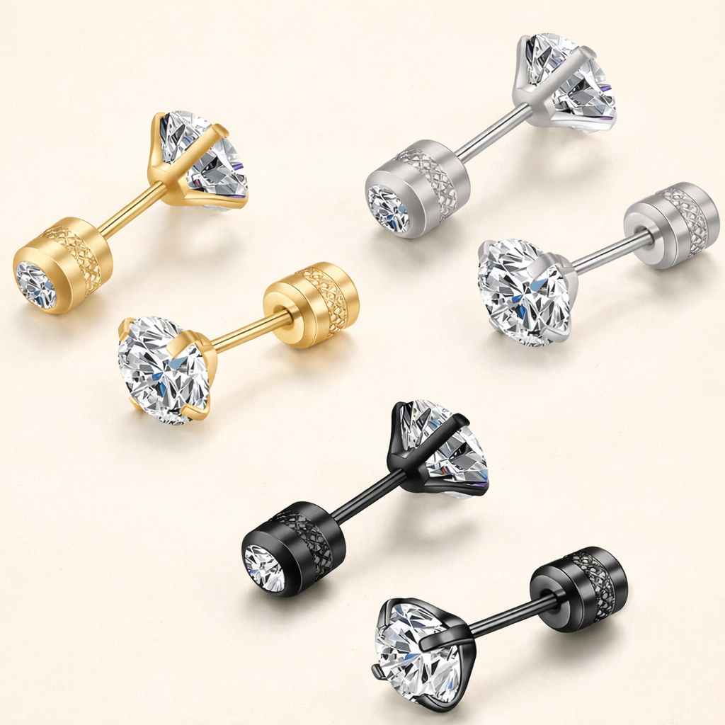 Stud Øredobber Med Klar Zirkonia