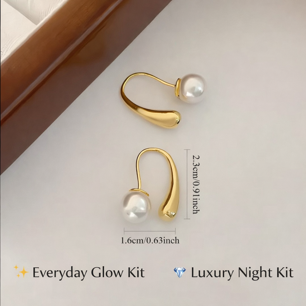 ✨ Pearl Curve Earrings – GlitzGlow