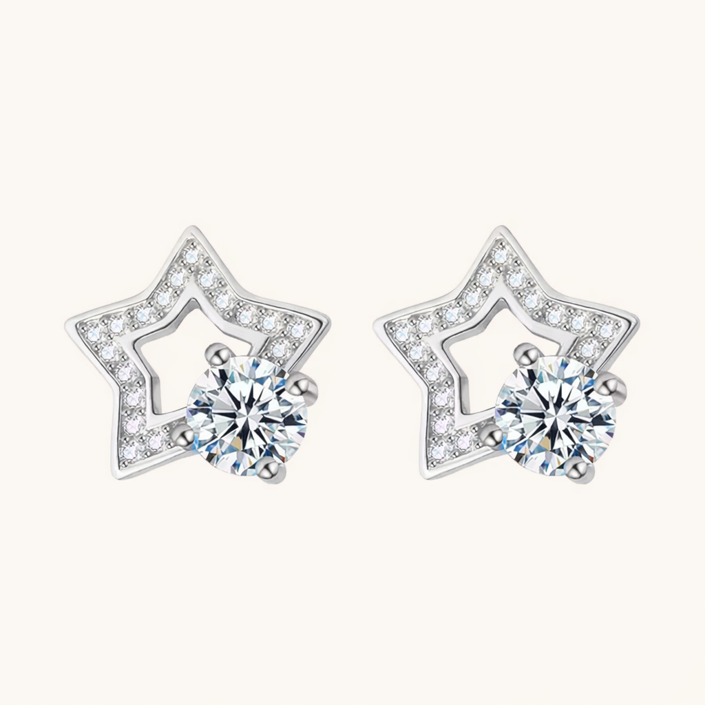 Star Moissanite Studs – GlitzGlow