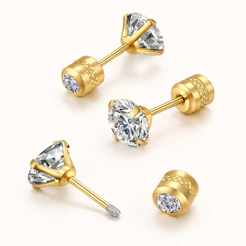 Stud Øredobber Med Klar Zirkonia