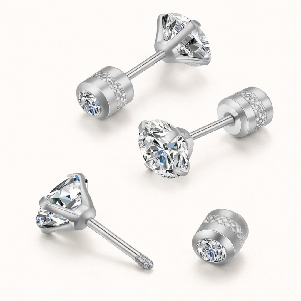 Stud Øredobber Med Klar Zirkonia