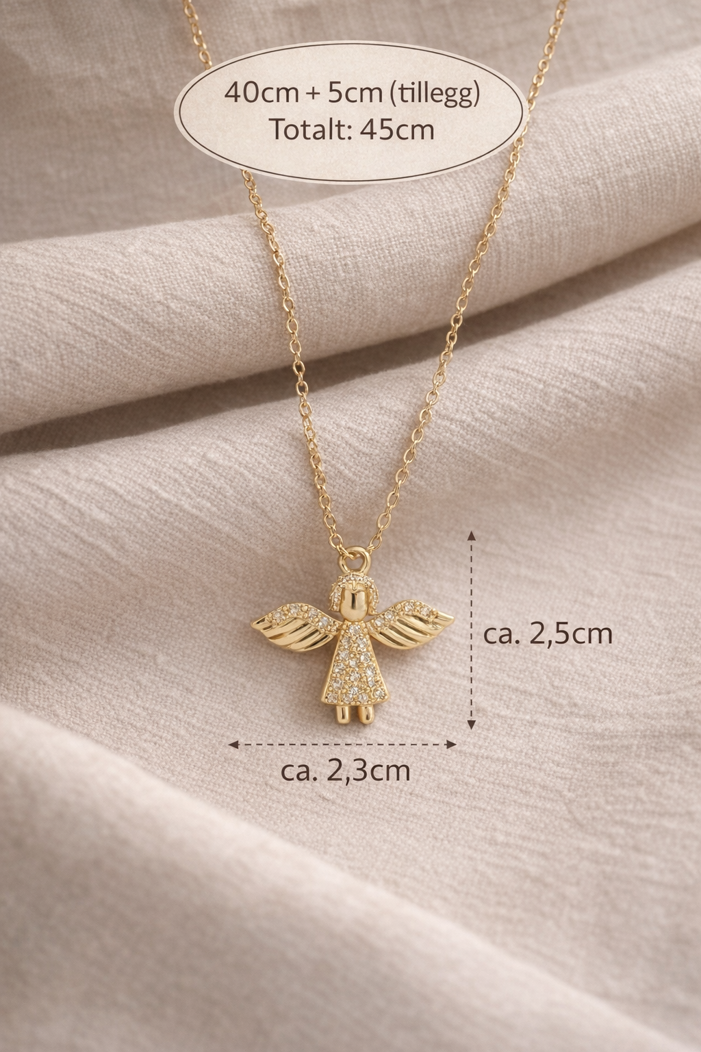 ✨ Elegant Engel Halskjede – GlitzGlow ✨