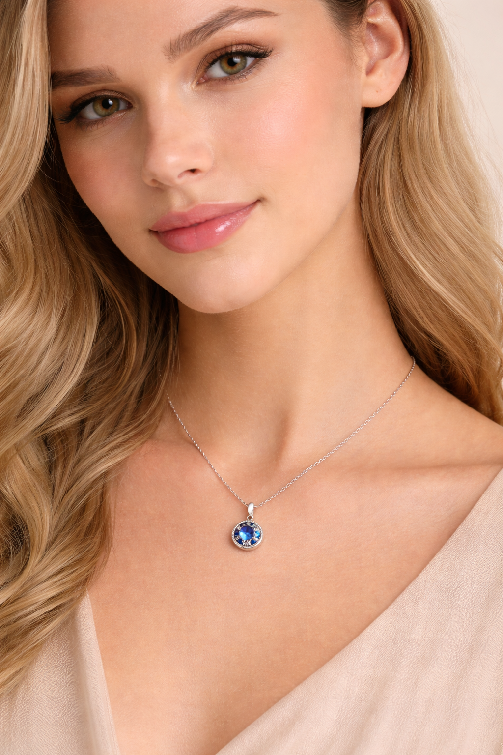 Blå Radiance Halskjede