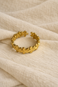 Blomst Ring i Rustfritt Stål – Gullfarget Justerbar Ring | GlitzGlow
