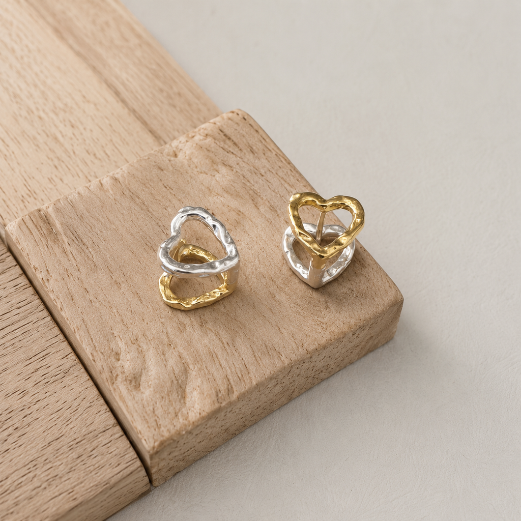 Glow – Hjerteøredobber i 925 Sterling Silver  | To uttrykk i én