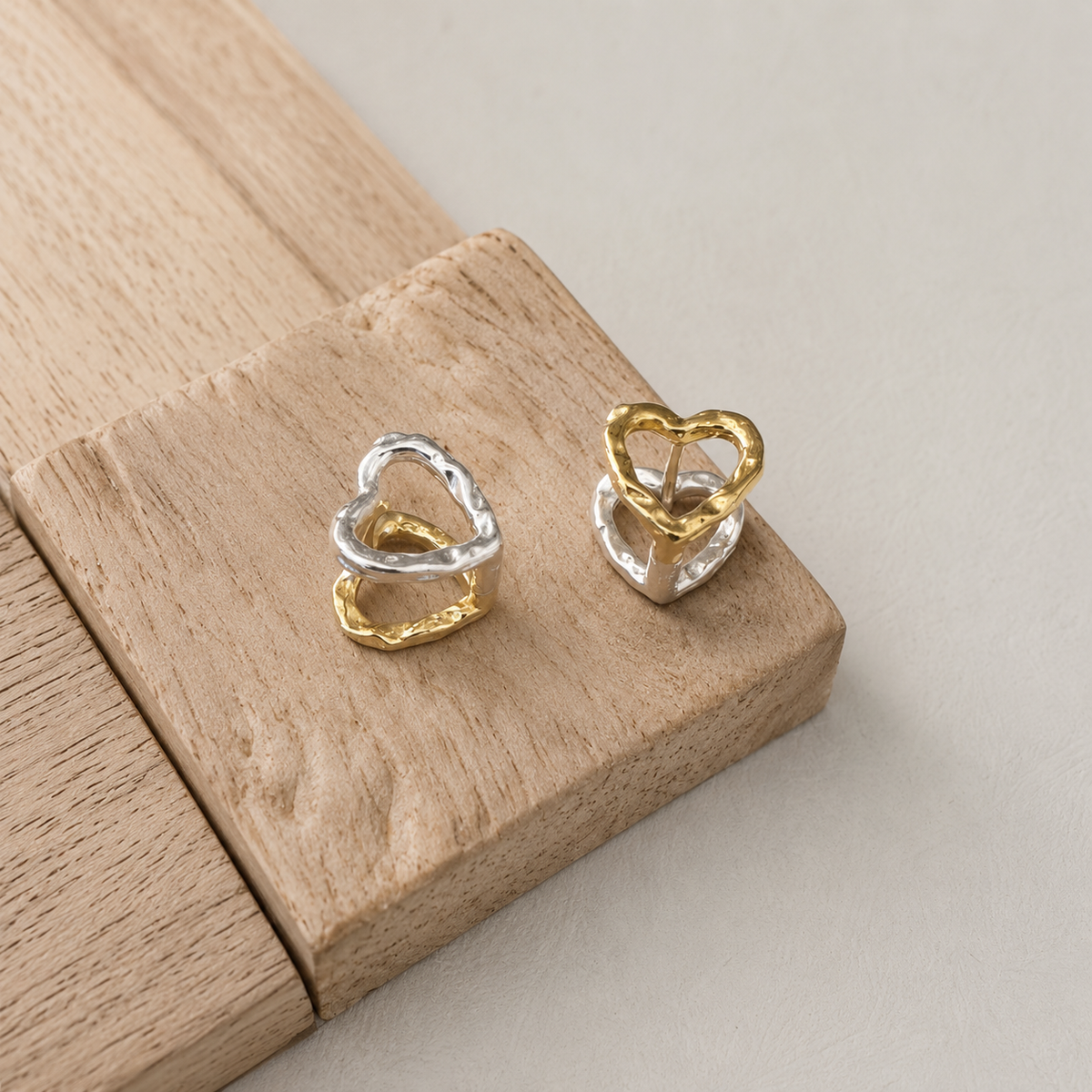 Glow – Hjerteøredobber i 925 Sterling Silver  | To uttrykk i én
