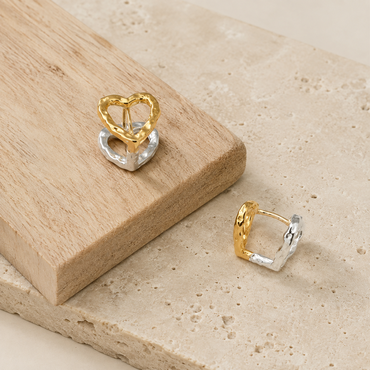 Glow – Hjerteøredobber i 925 Sterling Silver  | To uttrykk i én