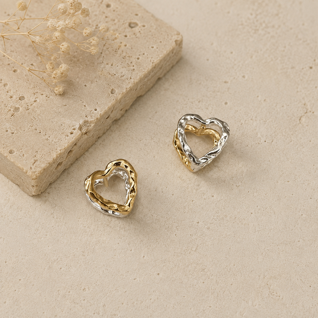 Glow – Hjerteøredobber i 925 Sterling Silver  | To uttrykk i én