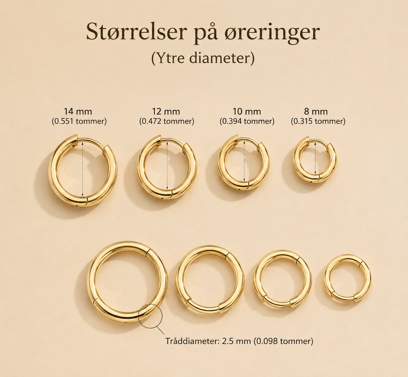 Ella – Håndlagde hoops med Aventurin steiner 
fra Glitz Glow