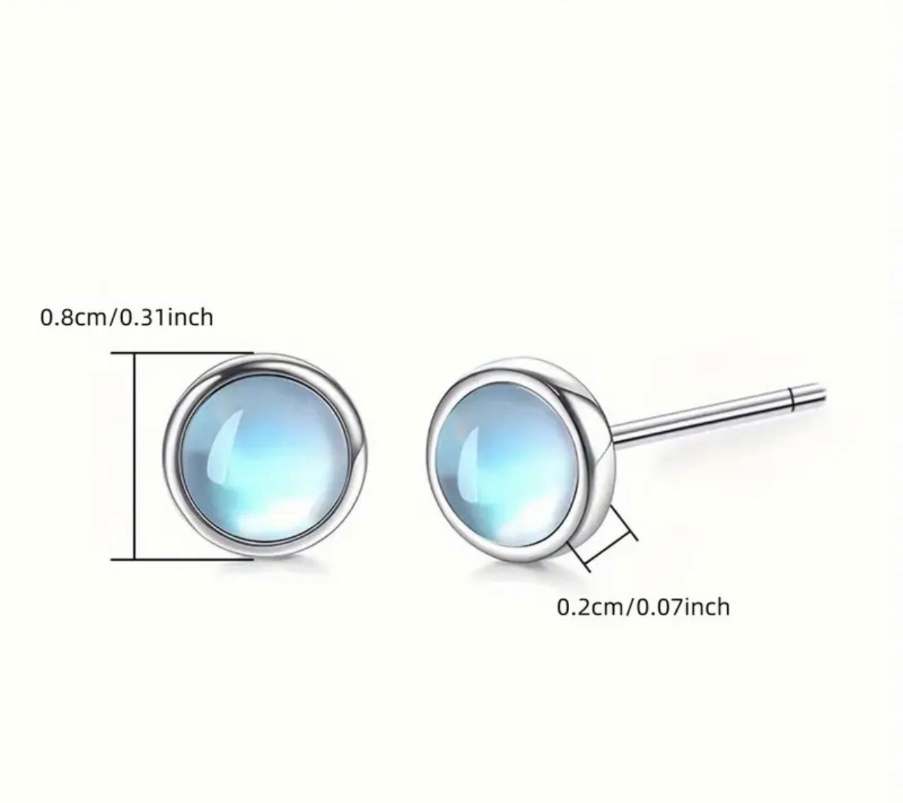 Månestein smykkesett i 925 sølv – halskjede + øredobber