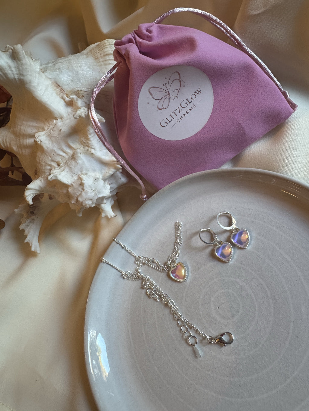 Månehjerte-Smykkesett i ekte sølv 925