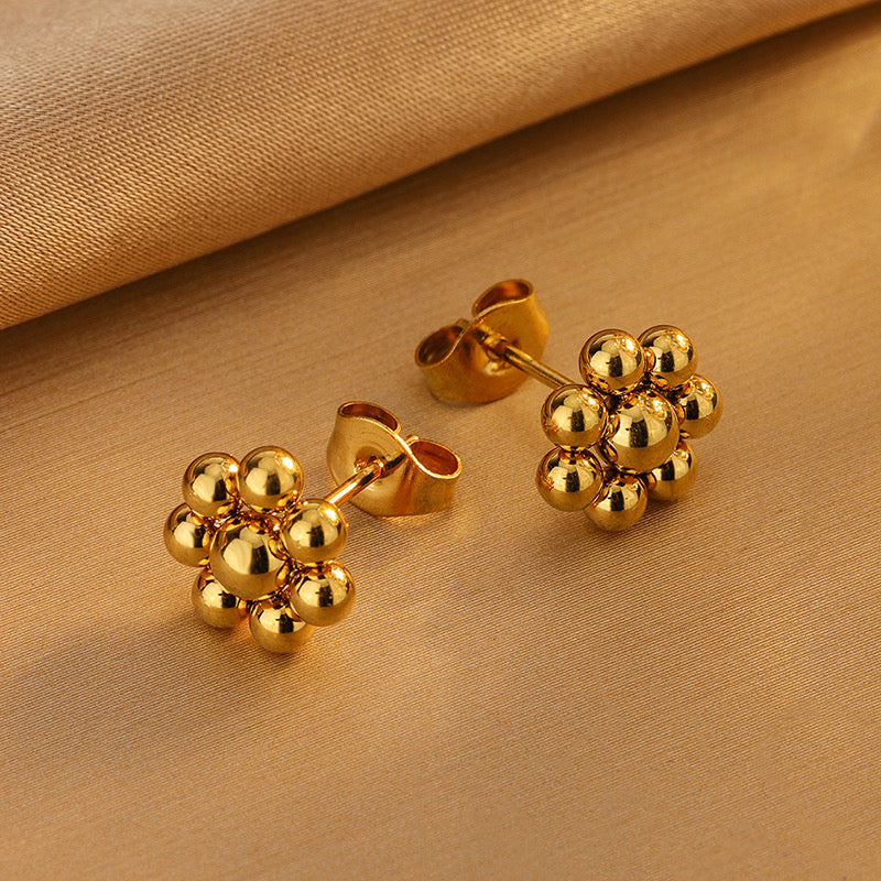 GlitzGlow -BlomstGlitz smykkesett i 18k gullbelagt stål(304L)