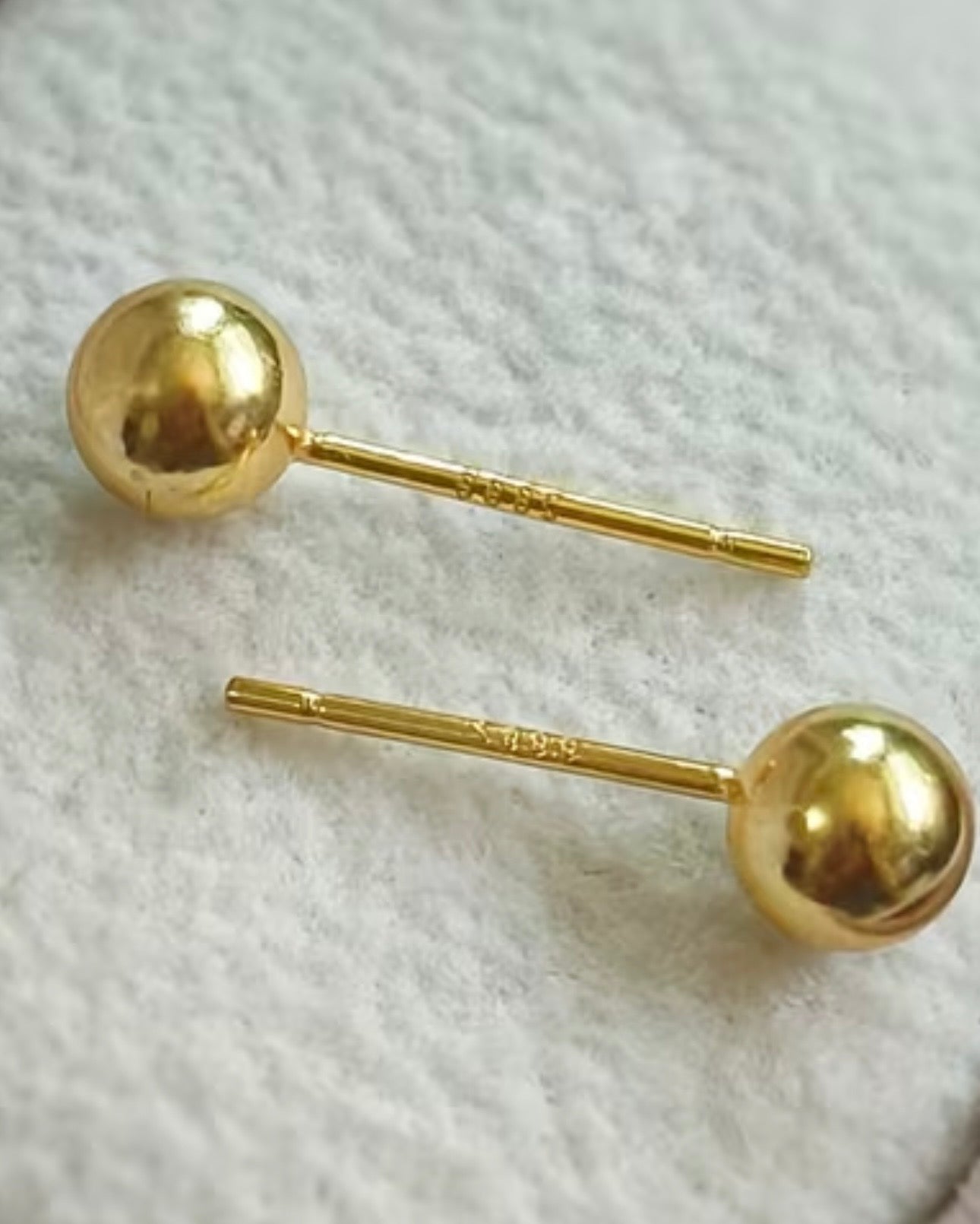 Kuleøredobber i Forgylt Sølv 999 – 5 mm