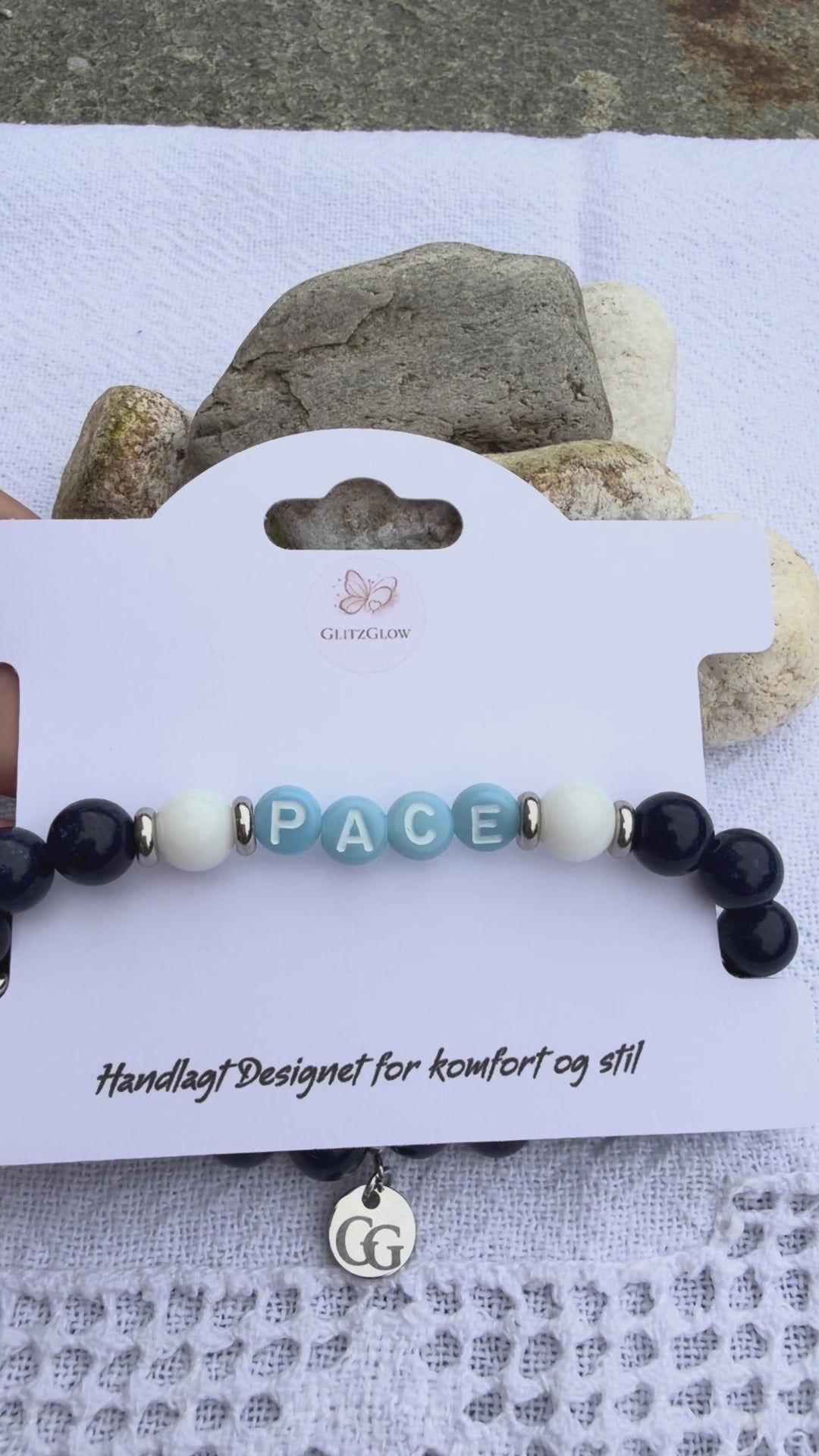 PACE – Håndlaget armbånd til mann 🤍💙