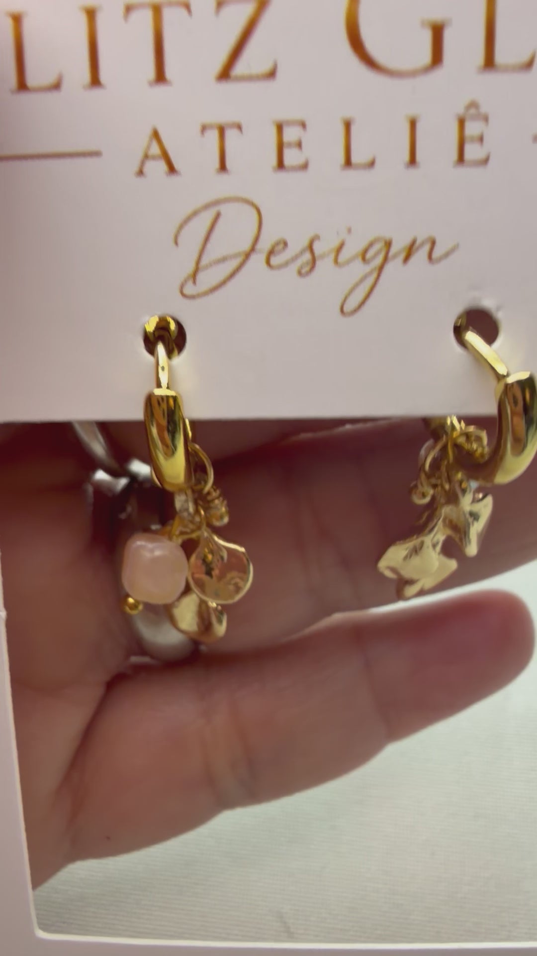 Pearl Leaf Hoops – 18K Gullbelagt 925 Sølv