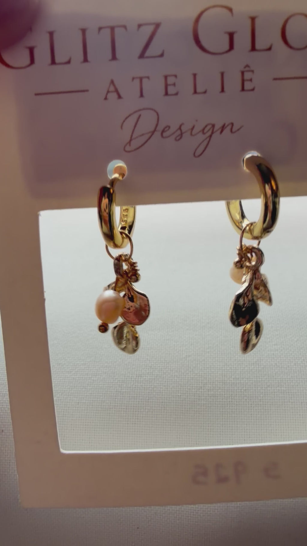 Pearl Leaf Hoops – 18K Gullbelagt 925 Sølv